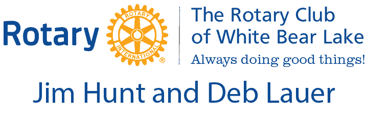 Jim Hunt and Deb Lauer - Rotary logo