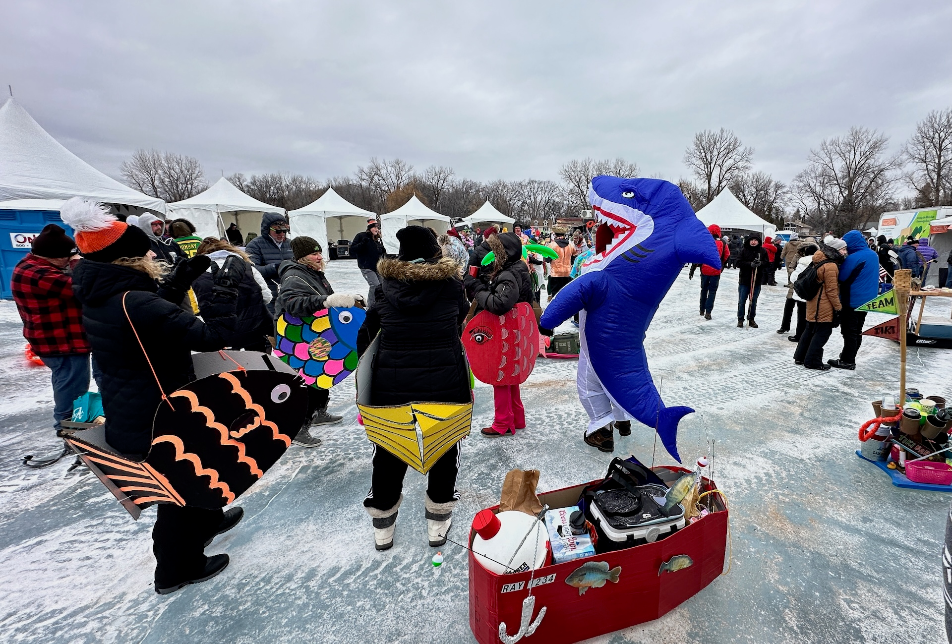 Golfers in Tent City